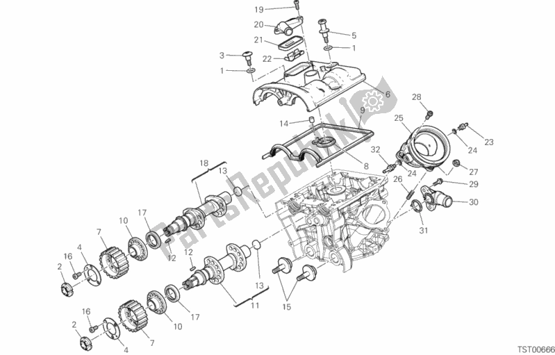 All parts for the Vertical Cylinder Head - Timing of the Ducati Multistrada 950 USA 2020